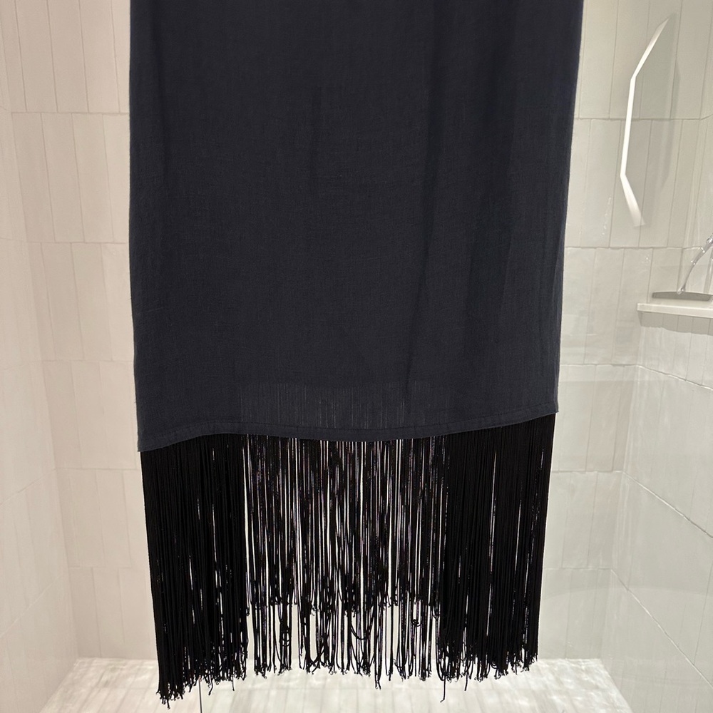 Attersee Fringe Dress Nazy/Black | Sz 3 (L) | Good Condition w/ 2 signs of wear - Picture 8 of 15